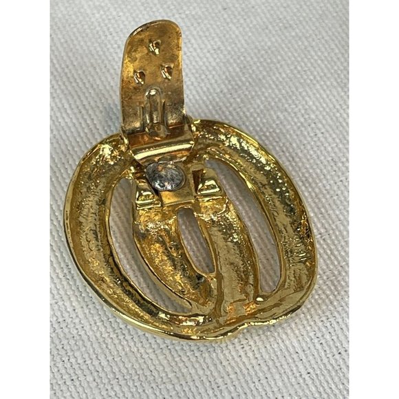 Vintage Gold Tone Shoe Clips Swirls Metal Marked S.G. DOR - Picture 6 of 7